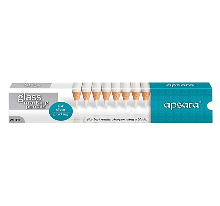 Buy Apsara Glass Marking Pencils, White - Pack Of 10