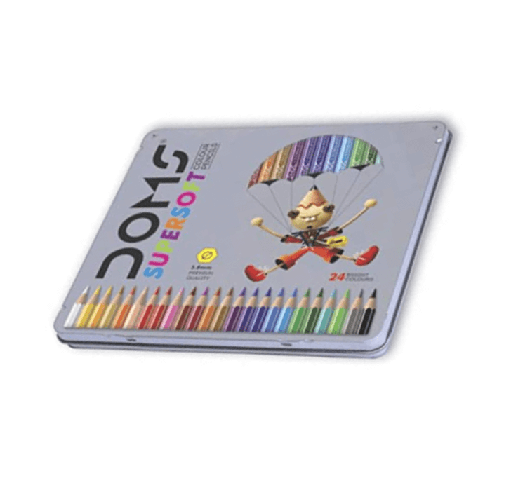 Buy DOMS Supersoft Colour Pencil (24 Bright Colours) (3.8MM Premium Quality)