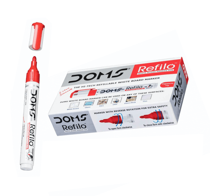 Buy Doms Refilo White Board Marker Pen (Red)