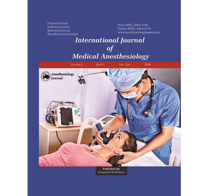 Buy International Journal Of Medical Anesthesiology