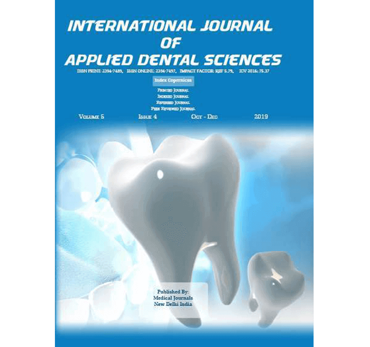 Buy International Journal Of Applied Dental Services
