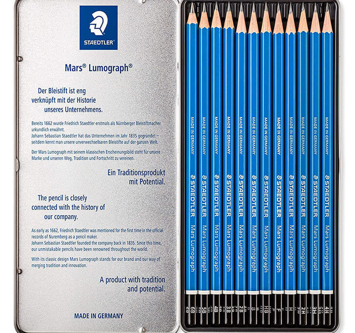 Buy Lumograph Staedtler Graphite Drawing & Sketching Pencils, Soft Set Of 12 Degrees (100G12S)