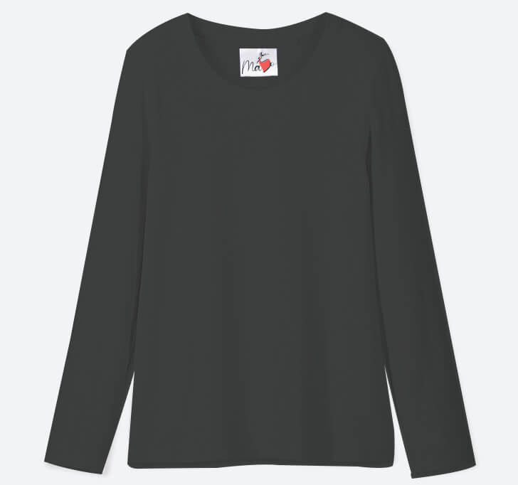 Buy MaYo Full Sleeve Girl T-Shirt (Dark Grey Color) 100% Cotton