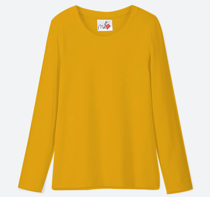 Buy MaYo Full Sleeve Girl T-Shirt (Mustard Color) 100% Cotton