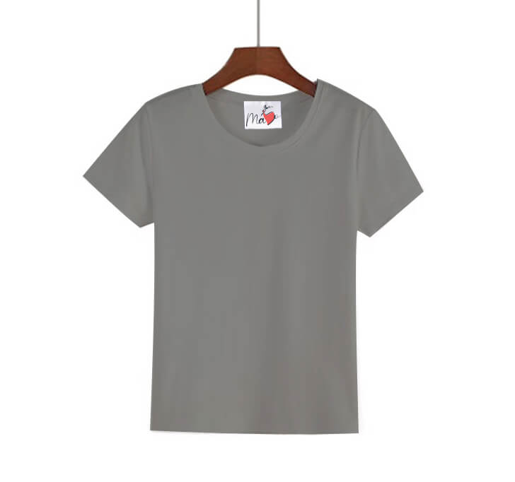 Buy MaYo Girl Light Grey Half Sleeve T-Shirt (100% Cotton)
