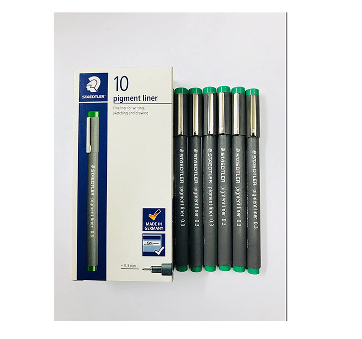 Buy Staedtler 308 03-5 BK1 Pigment Liner Pen Set - Pack Of 1 (Green)