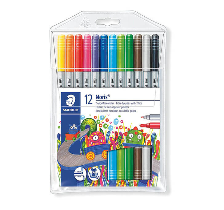 Buy Staedtler Noris Club 320 NWP12 Fibre Tip Pen With 2 Tips, 12 Shades