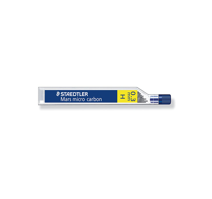 Buy STAEDTLER Micro Mars Carbon Mechanical Pencil Lead, 0.3 Mm, H, 60 Mm X 12 (250 03 H)