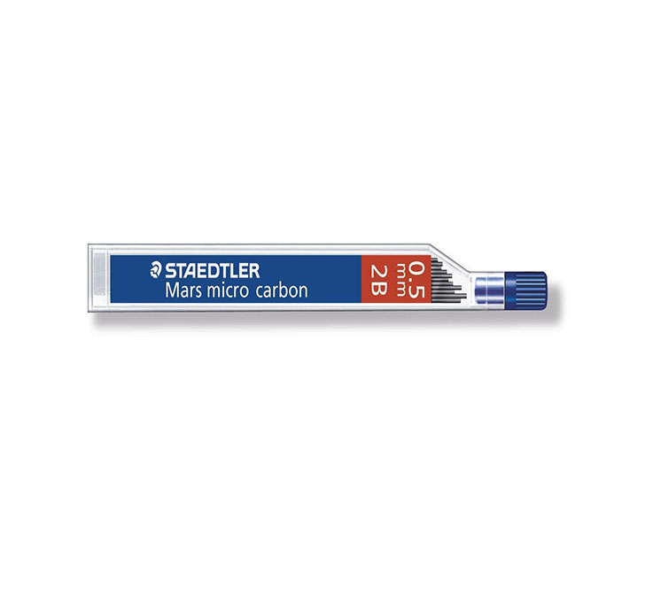 Buy Staedtler Micro Mars Carbon Mechanical Pencil Leads, 0.5 Mm, 2B, 60 Mm X 12 (250 05 2B)