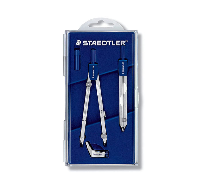 Buy Staedtler Mars 554 Basic Compass With Universal Adapter, Divider And Spares Box