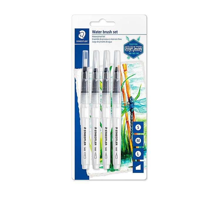 Buy Staedtler Water Brush Set Of 4 Different Brushes In Blister Packing