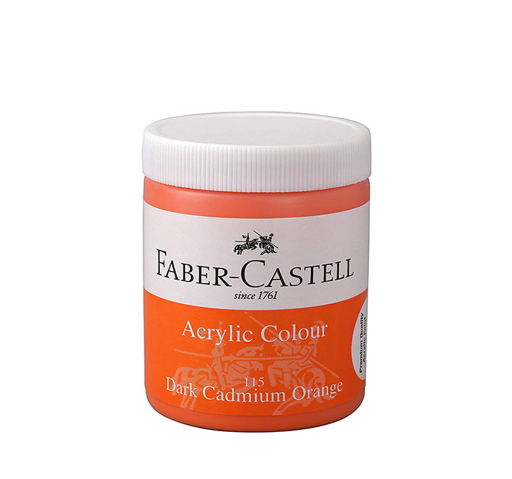 Buy Faber-castell Acrylic 140ml Jar - Dark Cadmium Orange 115