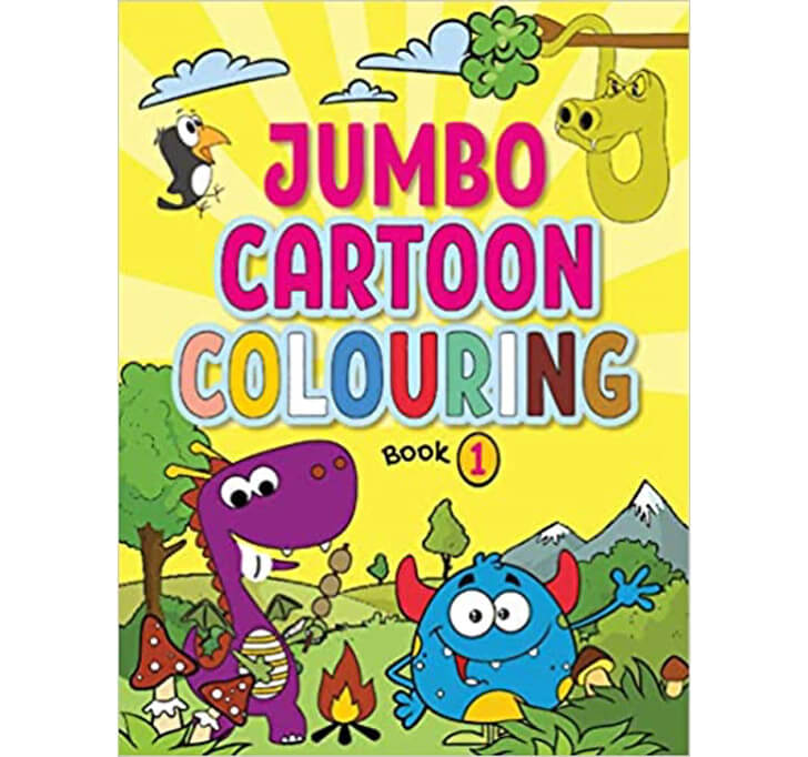 Buy Jumbo Cartoon Colouring Book 1  - Mega Cartoon Colouring Book (3 To 5 Years Old Kids)