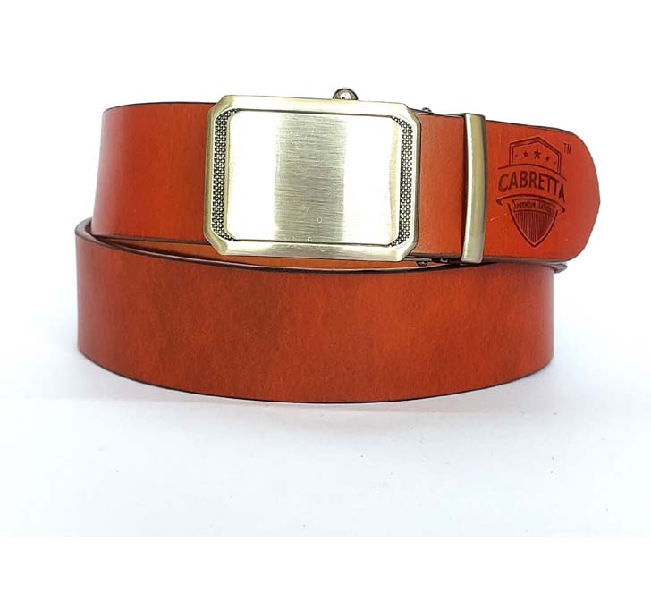 Buy Cabretta Geniune Leather Free Size Stylish Belt For Men And Boys With Autolock Buckle 35MM (Belt Waist Size - 34) (CBABL1)