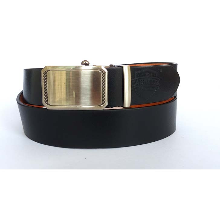 Buy Cabretta Geniune Leather Free Size Stylish Belt For Men And Boys With Autolock Buckle 35MM (Belt Waist Size - 40) (CBABL3)