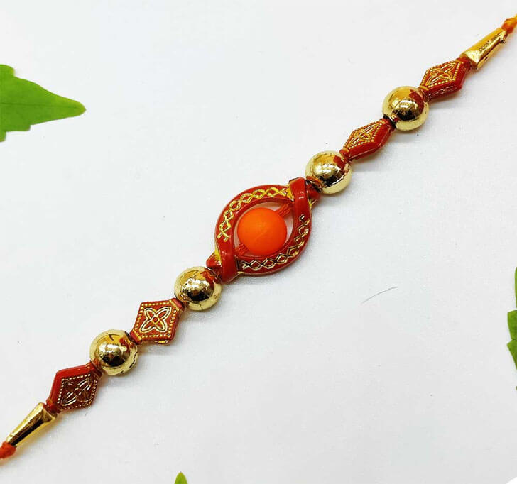 Buy Maroon Artificial Beads Designer Bhaiya Rakhi