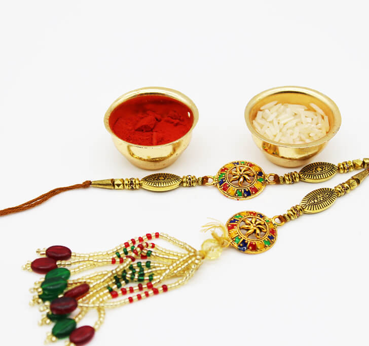 Buy Antique Traditional Jewelry Pair Rakhi
