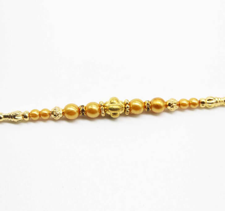 Buy Golden Pearl Beads Dora Bhaiya Rakhi