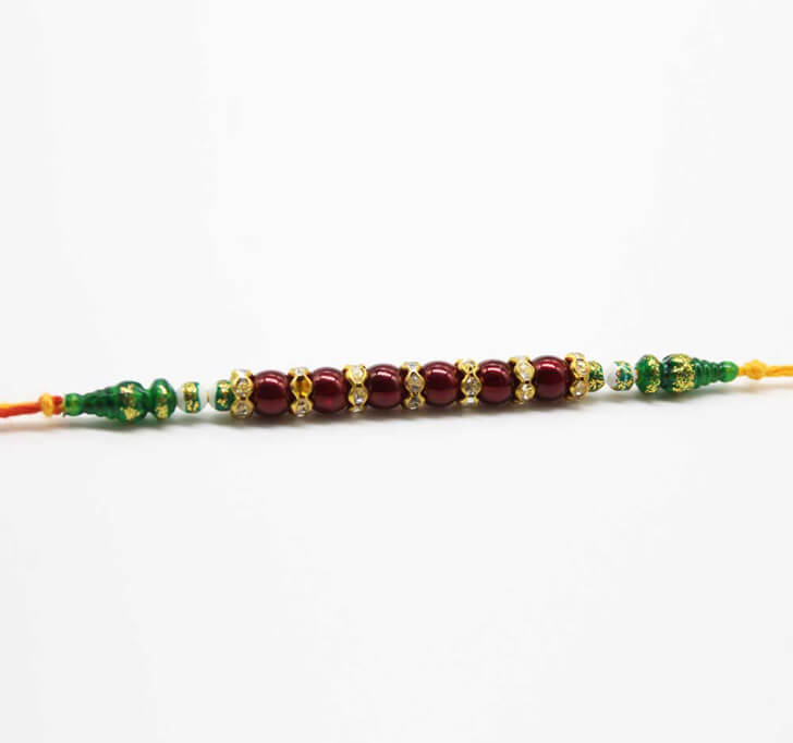 Buy Multicolor Designer Beads Dora Bhaiya Rakhi