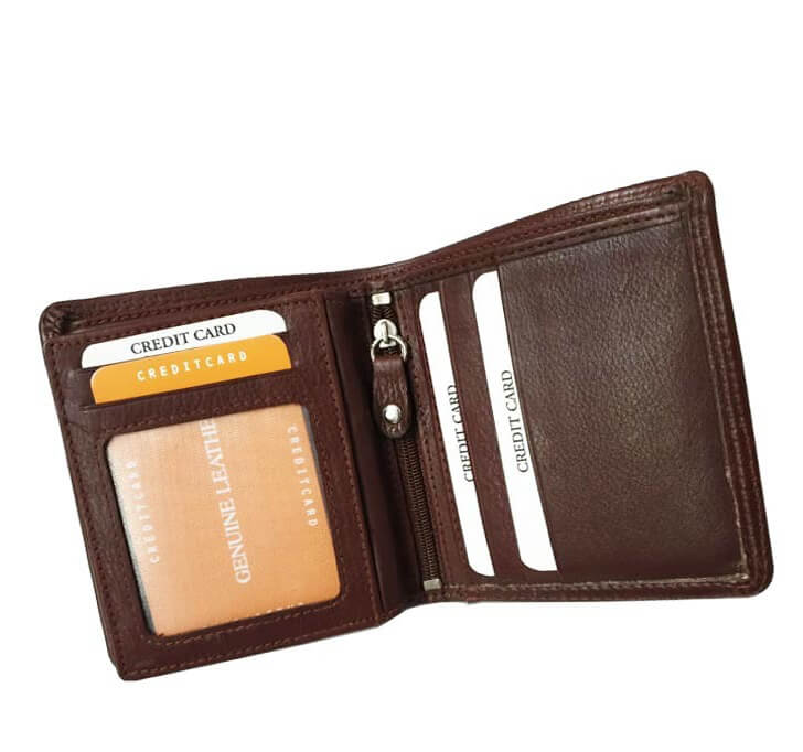 Buy Cabretta Geniune Leather Wallets For Boys (Brown)