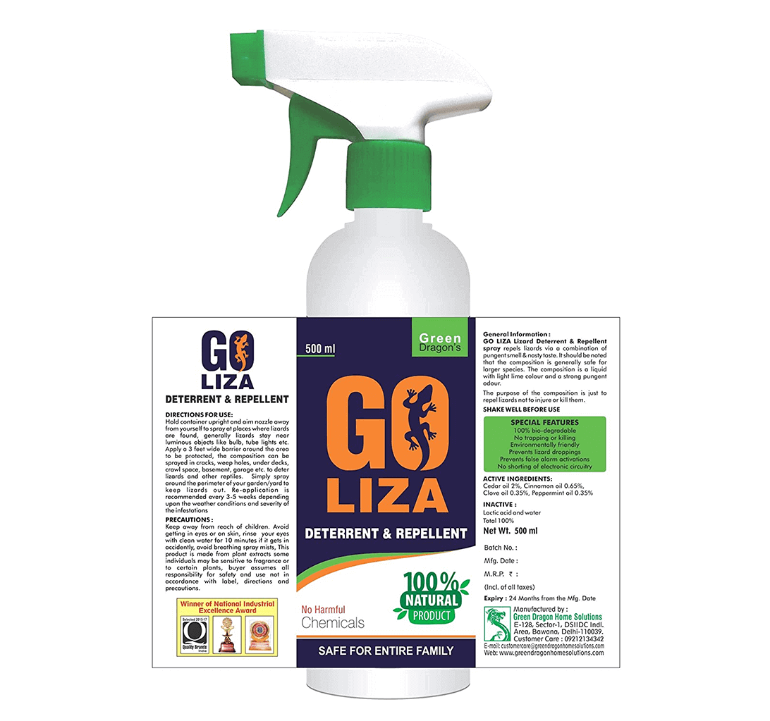 Buy Green Dragon's GO LIZA Deterrent & Repellent For Lizards 500 Ml