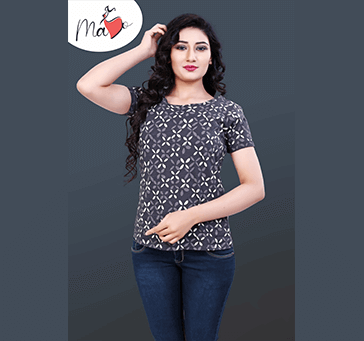 Buy Women Top Grey & White