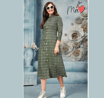 Buy Women Green Checked Dress