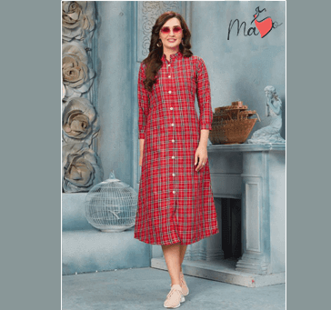 Buy Women Red Checked Dress