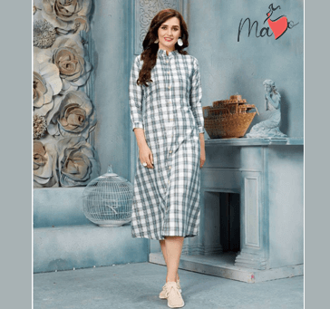 Buy Women White Checked Dress