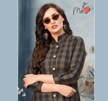 Buy Women Mud Brown Checked  Dress