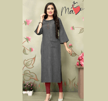 Buy Women Designer Kurti Gray