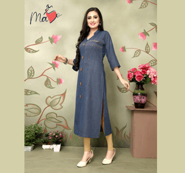 Buy Women Designer Kurti Navi Blue