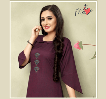 Buy Women Designer Kurti Maroon
