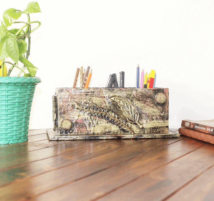 Buy Wooden Pen Holder (3 Section)