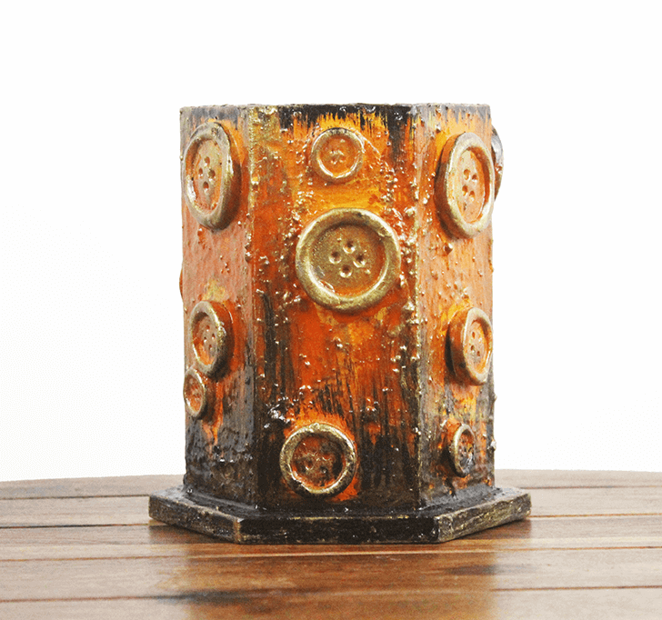 Buy Wooden Button Pen Stand