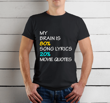 Buy My Brain Is 80% Song Lyrics 20% Movie Quotes