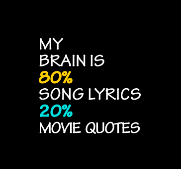 Buy My Brain Is 80% Song Lyrics 20% Movie Quotes