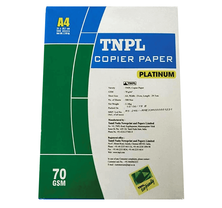 Buy TNPL Copier Paper 70 GSM A4 Size
