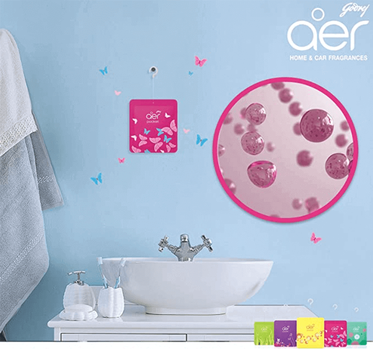 Buy Godrej Aer Pocket, Bathroom Air Fragrance - Petal Crush Pink (10g)