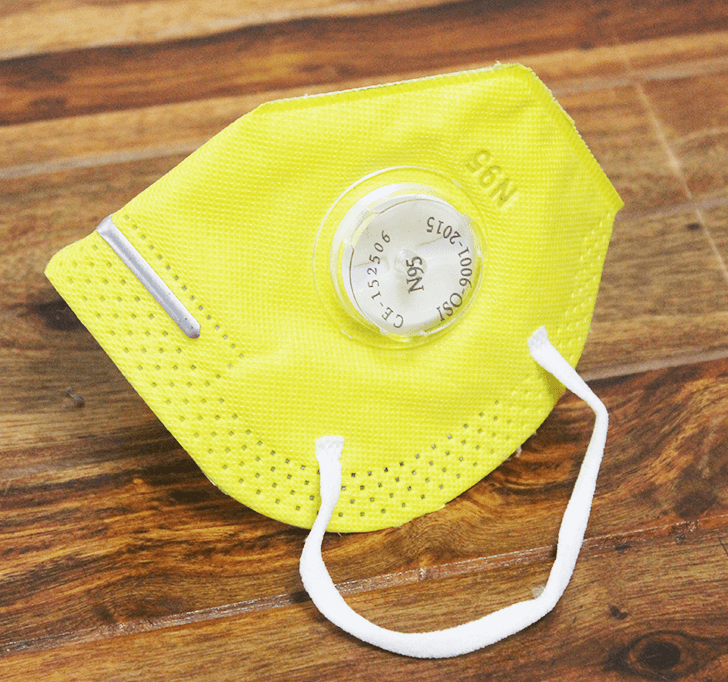 Buy N95 Protective Mask - Filteration Efficiency  Upto 95% (Yellow)