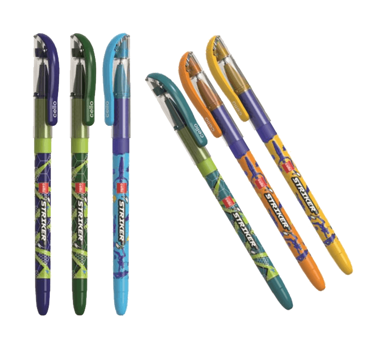 Buy Cello Striker Ball Pen (0.7 Mm) (Blue) Elasto Grip