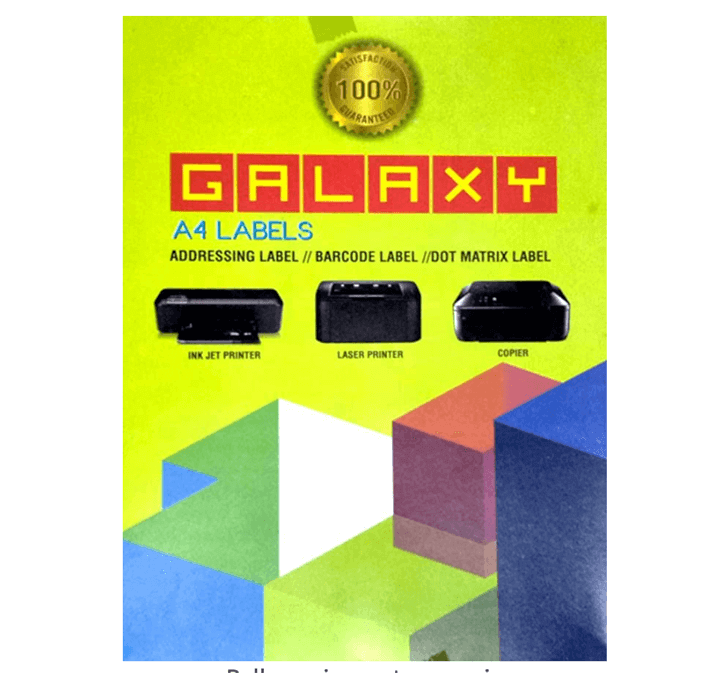 Buy Galaxy A4 Sticky Labels (100 Sheets) (Addressing Label / Barcode Label / Dot Matrix Label)