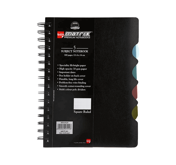 Buy Bilt Matrix Premium (5 Subject Notebook) 70 GSM Paper