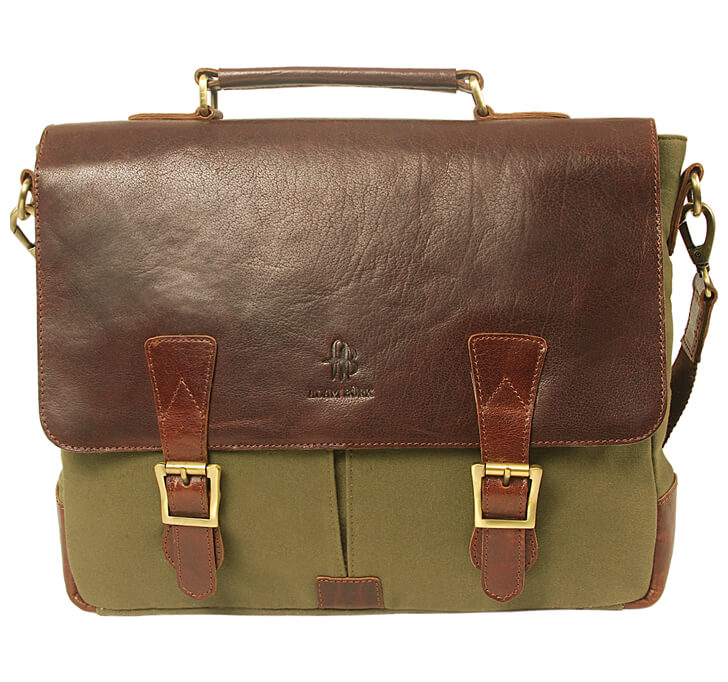 Buy ADAM BURK Deno Canvas Portfolio Leather Bag