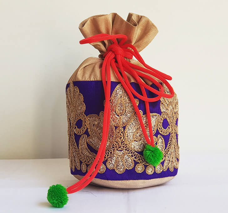 Buy Purple Champagne Hand Crafted Potli