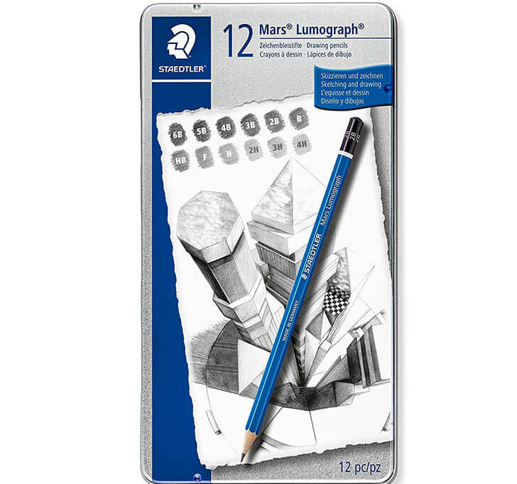Buy Lumograph Staedtler Graphite Drawing & Sketching Pencils, Soft Set Of 12 Degrees (100G12S)