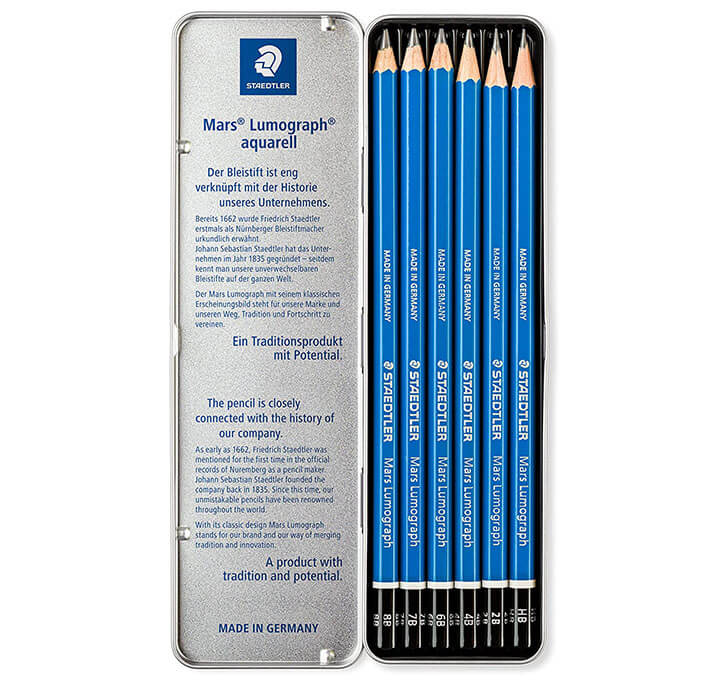 Buy Staedtler Mars Lumograph 100G6 Soft Grades 8B-HB Pencil (Tin Of 6)