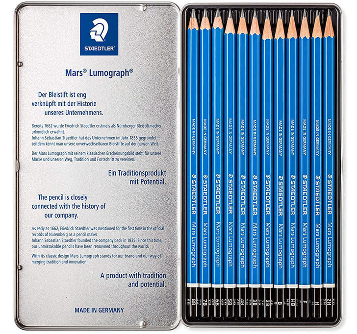 Buy Staedtler Mars Lumograph Drawing Pencil For Design And Drafting - Pack Of 12