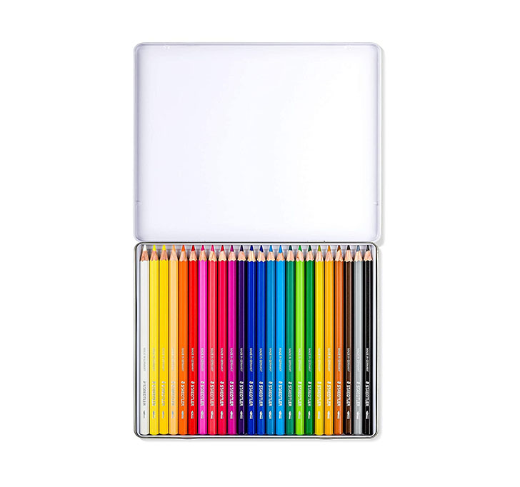 Buy Colour Pencil In Classic Hexagonal Shape With Watercolour Lead, Matt Lacquer, Dipped End Soft Lead For Amazing Bright Effects On Watercolour Paper With Water And Paintbrush Also Suitable For Dry Colouring 12 Watercolour Pencils Comes In Metal Box Packing