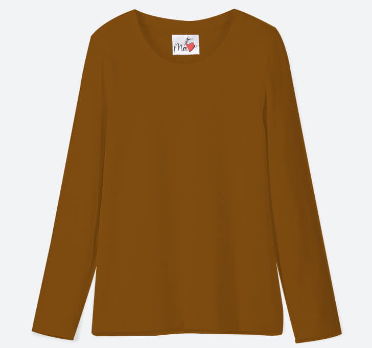 Buy MaYo Full Sleeve Girl T-Shirt (Brown Color) 100% Cotton